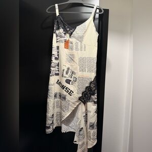Newspaper Print Slip Dress